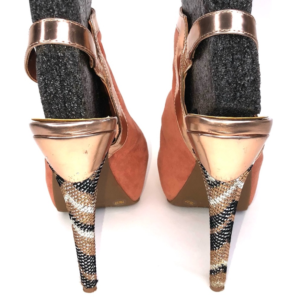 JESSICA SIMPSON ROSE GOLD PLATFORM HEELS - Picture 4 of 8